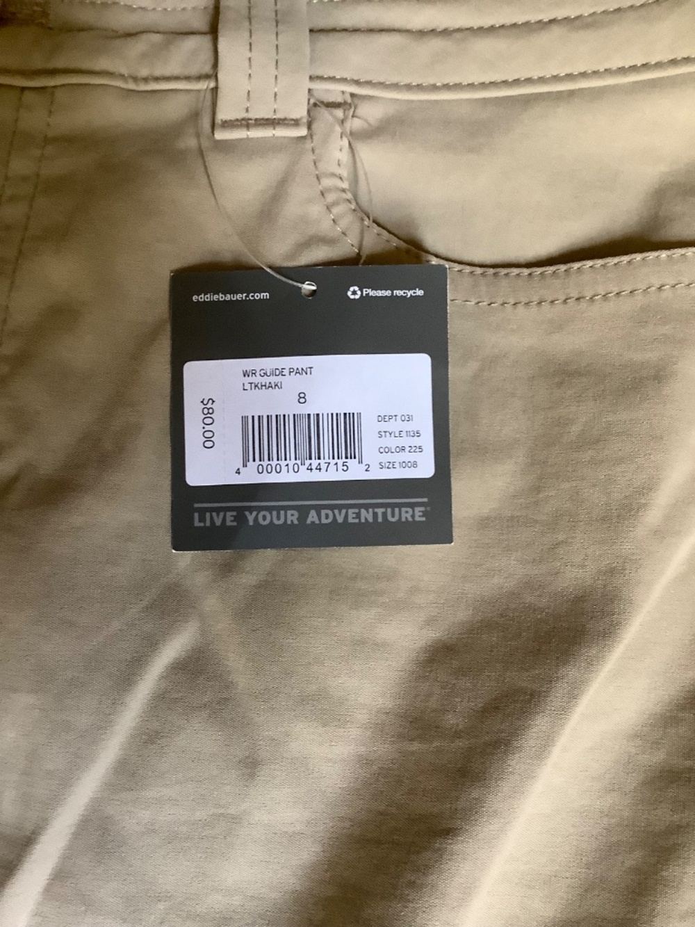 NWT Eddie Bauer Guide Pro Pants Beige Size 8 - Picture 5 of 10